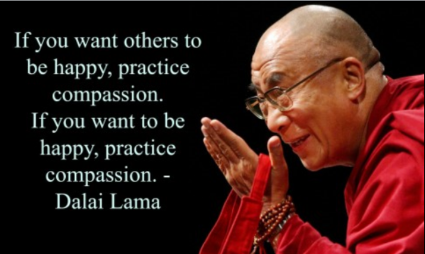 Citaat van de Dalai Lama: Als je wilt dat anderen gelukkig zijn, toon dan medeleven.